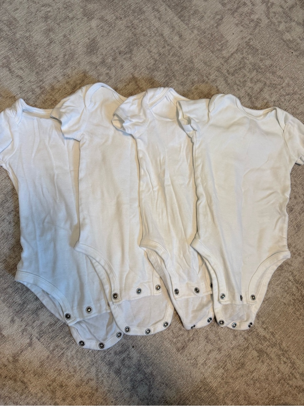 Carter's White Short-Sleeve Baby Bodysuits - Pack of 4